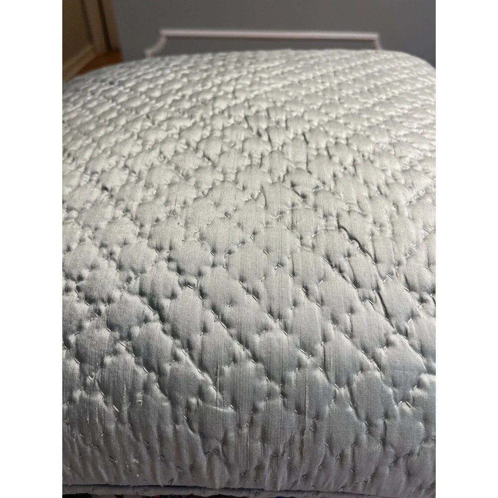 Pottery Barn 100% Silk Quilted Sage Green 20x20” Throw Pillow